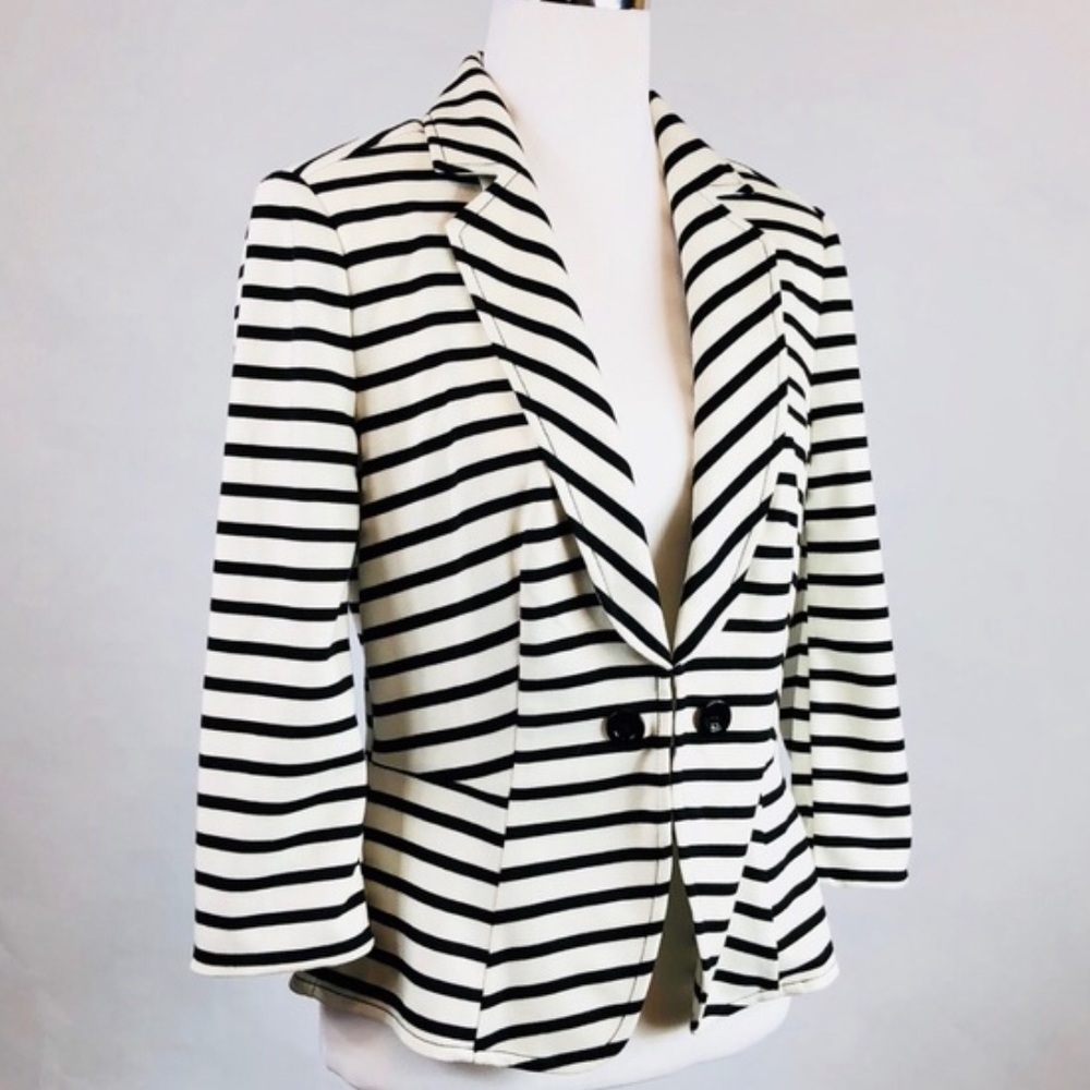 WHBM Striped Ponte Blazer